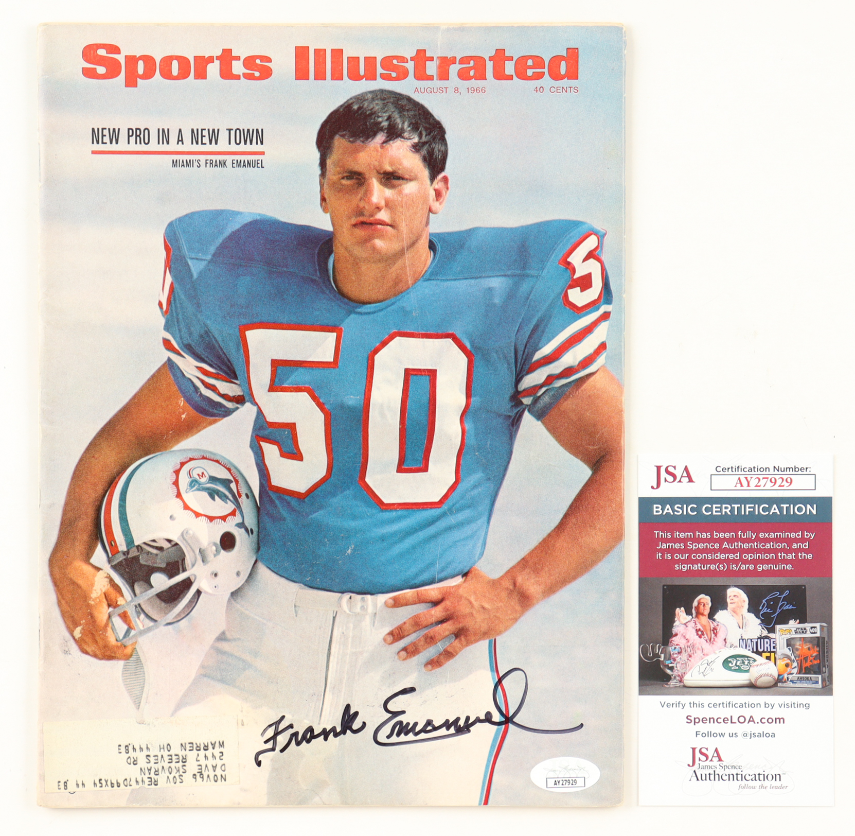 Frank Emanuel Signed 1966 Sports Illustrated Magazine (JSA) at PristineAuction.com Frank Emanuel Signed 1966 Sports Illustrated Magazine (JSA) at PristineAuction.com