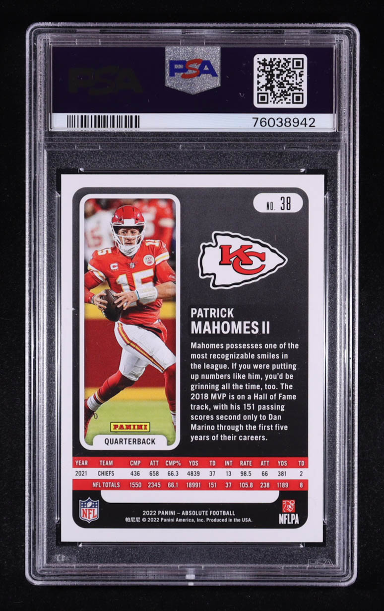 Patrick Mahomes II 2022 Absolute Green #38 (PSA 10) at PristineAuction.com Patrick Mahomes II 2022 Absolute Green #38 (PSA 10) at PristineAuction.com
