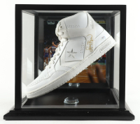 Larry Bird Signed Converse All Star White Leather Basketball Shoe with Display Case (PSA) at PristineAuction.com
