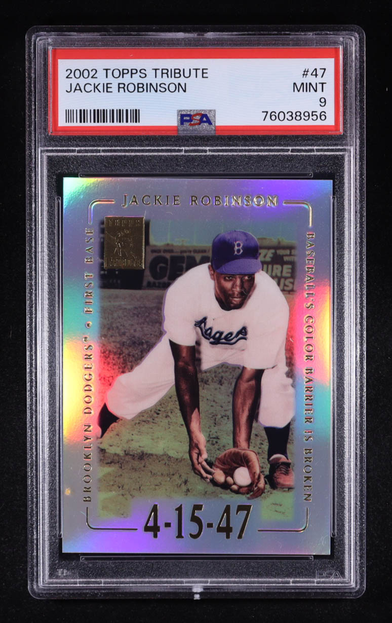 Jackie Robinson 2002 Topps Tribute #47 (PSA 9) at PristineAuction.com Jackie Robinson 2002 Topps Tribute #47 (PSA 9) at PristineAuction.com