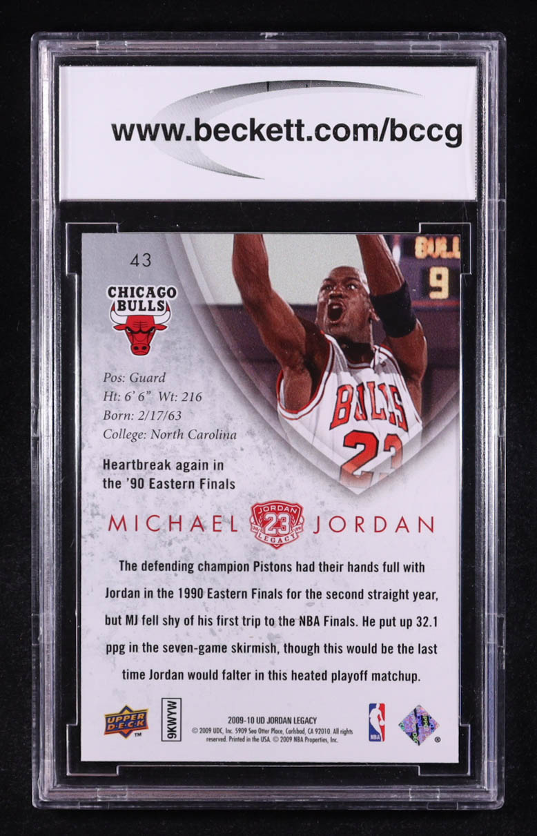 Michael Jordan 2009-10 Upper Deck Michael Jordan Legacy Collection Gold #43 (BCCG 10) at PristineAuction.com Michael Jordan 2009-10 Upper Deck Michael Jordan Legacy Collection Gold #43 (BCCG 10) at PristineAuction.com