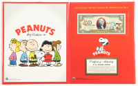 Peanuts Genuine Legal Tender Colorized U.S. $2.00 Two Dollar Bill Commemorative Edition Bank Note with Folder at PristineAuction.com