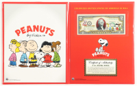 Peanuts Genuine Legal Tender Colorized U.S. $2.00 Two Dollar Bill Commemorative Edition Bank Note with Folder at PristineAuction.com