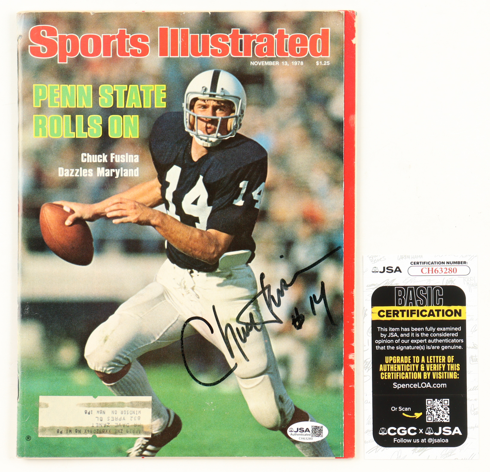 Chuck Fusina Signed 1978 Sports Illustrated Magazine (JSA) at PristineAuction.com Chuck Fusina Signed 1978 Sports Illustrated Magazine (JSA) at PristineAuction.com