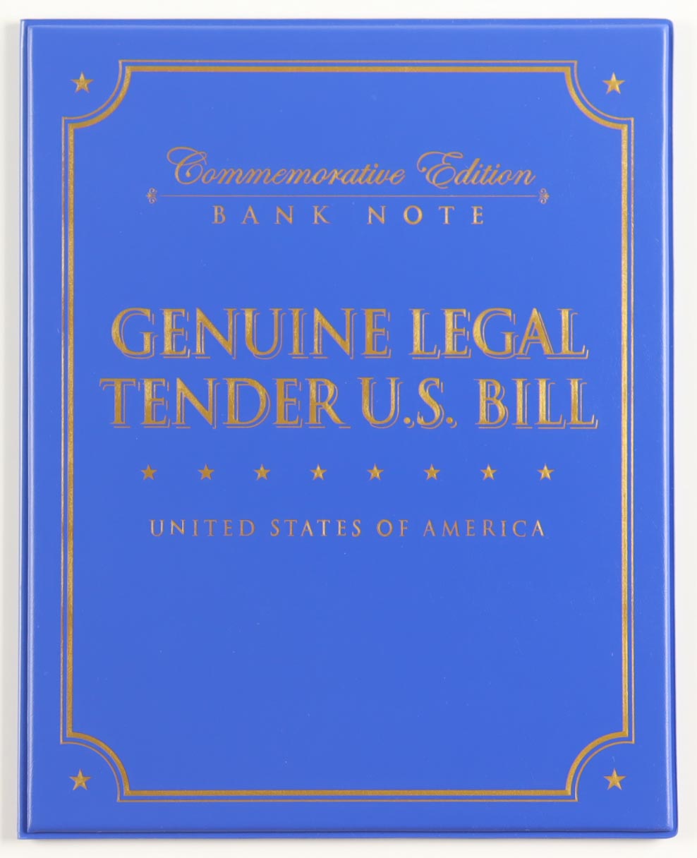 Donald Trump Genuine Legal Tender Colorized U.S. $2.00 Two Dollar Bill Commemorative Edition Bank Note with Folder at PristineAuction.com Donald Trump Genuine Legal Tender Colorized U.S. $2.00 Two Dollar Bill Commemorative Edition Bank Note with Folder at PristineAuction.com