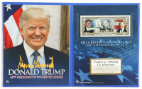 Donald Trump Genuine Legal Tender Colorized U.S. $2.00 Two Dollar Bill Commemorative Edition Bank Note with Folder at PristineAuction.com