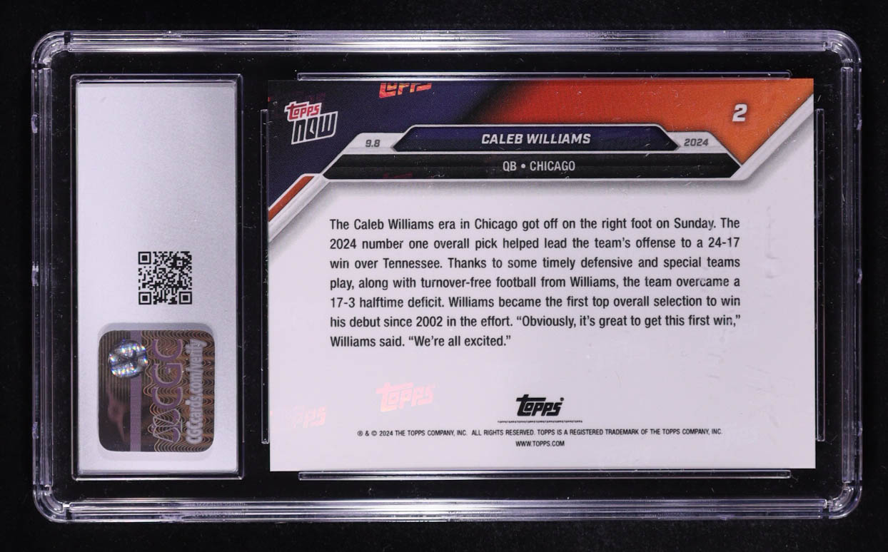Caleb Williams 2024 Topps Now #2 RC (CGC 10) at PristineAuction.com Caleb Williams 2024 Topps Now #2 RC (CGC 10) at PristineAuction.com