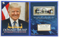 Donald Trump Genuine Legal Tender Colorized U.S. $2.00 Two Dollar Bill Commemorative Edition Bank Note with Folder at PristineAuction.com
