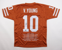 Vince Young Signed Career Highlight Stat Jersey (Beckett) at PristineAuction.com