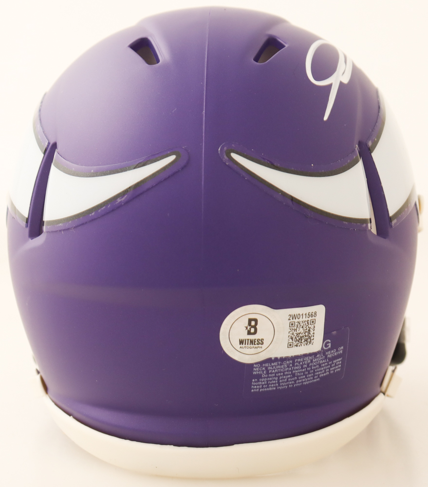 Jordan Addison Signed Vikings Speed Mini Helmet (Beckett) at PristineAuction.com Jordan Addison Signed Vikings Speed Mini Helmet (Beckett) at PristineAuction.com