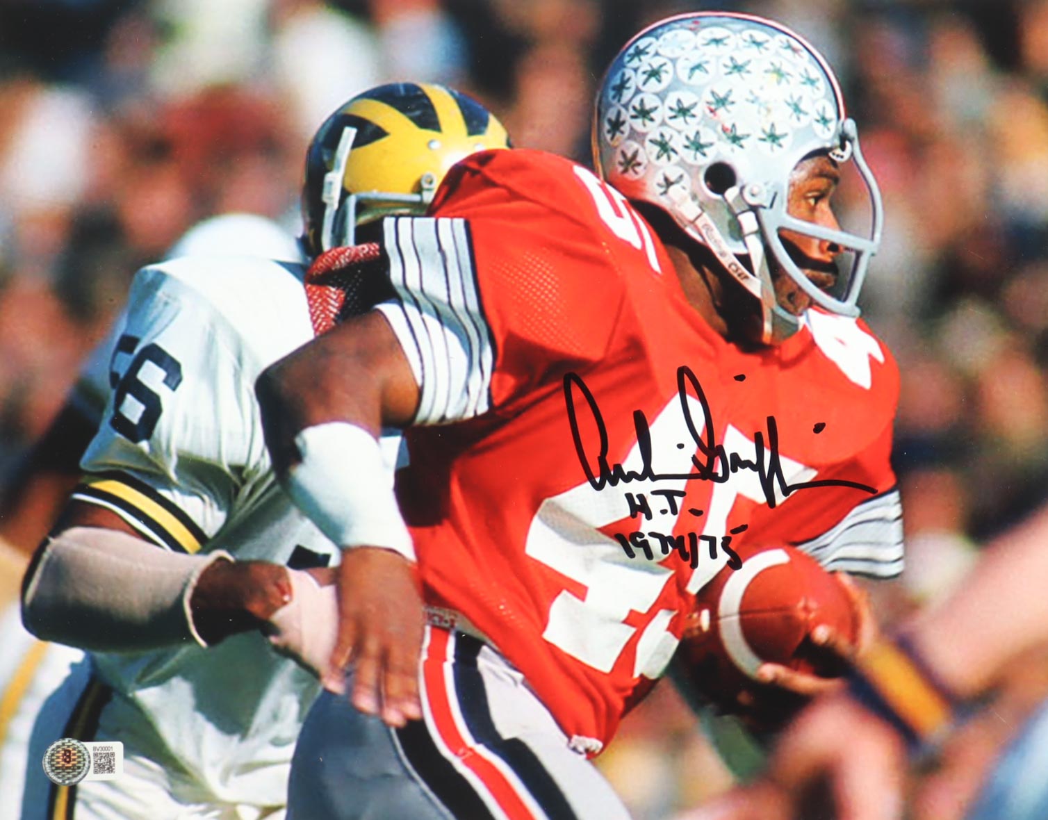 Archie Griffin Signed Ohio State Buckeyes 11x14 Photo Inscribed "H.T. 1974/75" (Beckett) at PristineAuction.com Archie Griffin Signed Ohio State Buckeyes 11x14 Photo Inscribed "H.T. 1974/75" (Beckett) at PristineAuction.com