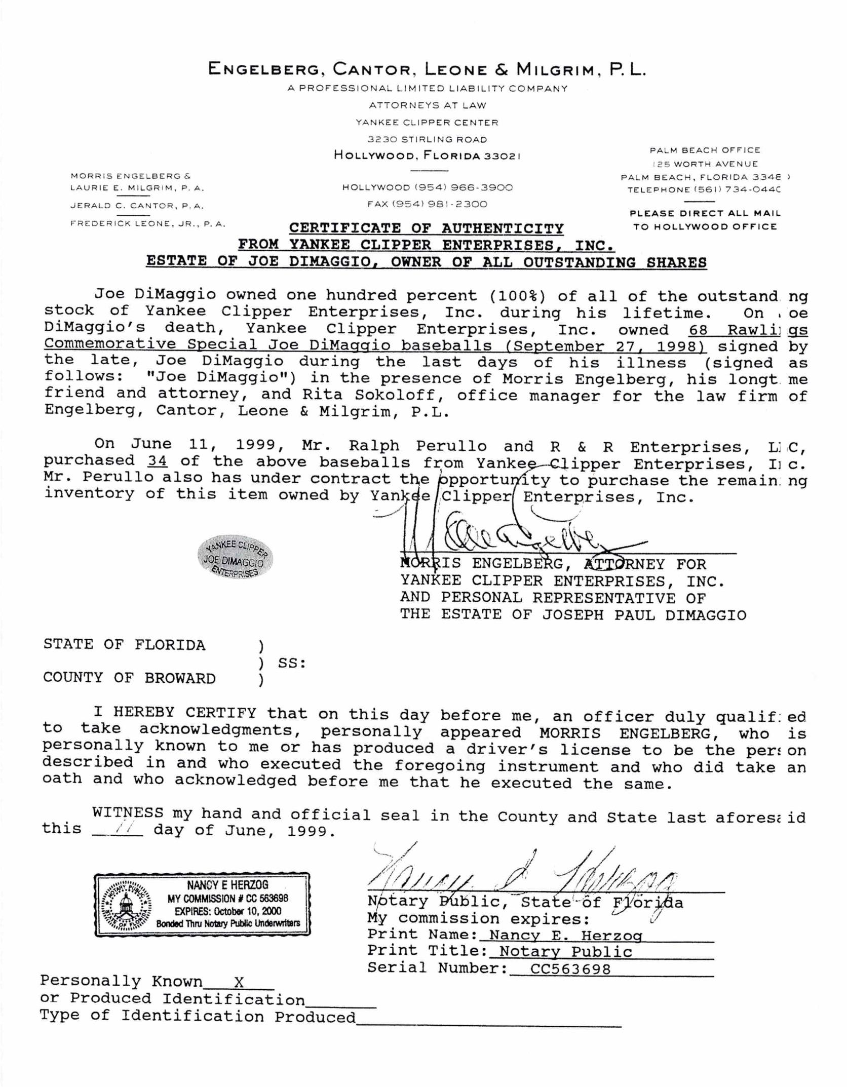 Joe DiMaggio Signed 1998 "Joe DiMaggio Day" OAL Baseball (JSA & DiMaggio Letter of Provenance) at PristineAuction.com Joe DiMaggio Signed 1998 "Joe DiMaggio Day" OAL Baseball (JSA & DiMaggio Letter of Provenance) at PristineAuction.com