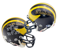 Bo Schembechler & Lloyd Carr Signed Michigan Wolverines Mini Helmet (Beckett) at PristineAuction.com