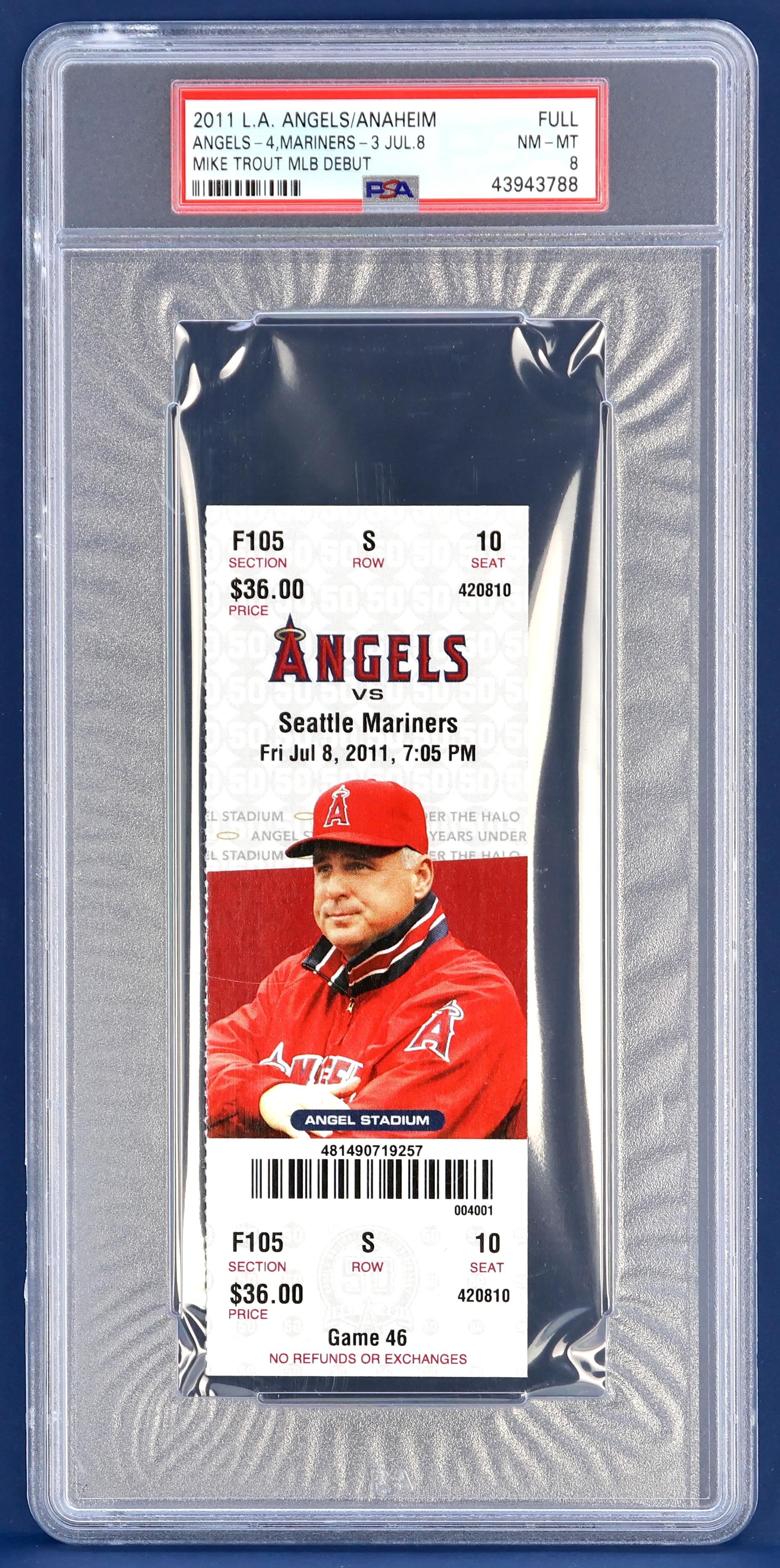 Mike Trout 2011 Angels MLB Debut Game Ticket Stub (PSA 8) at PristineAuction.com Mike Trout 2011 Angels MLB Debut Game Ticket Stub (PSA 8) at PristineAuction.com