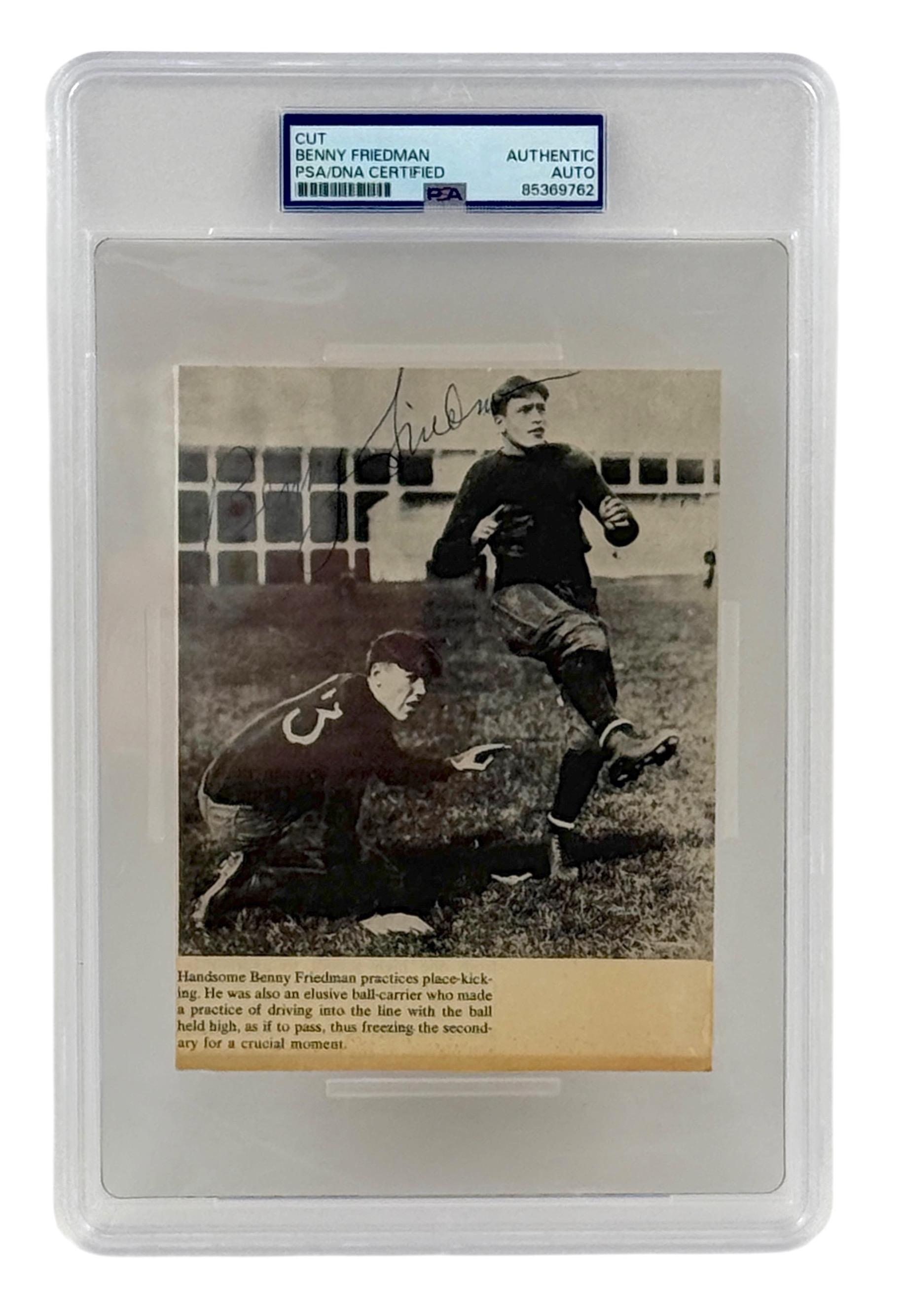 Benny Friedman Signed Michigan Wolverines 4.5x6 Cut (PSA) at PristineAuction.com Benny Friedman Signed Michigan Wolverines 4.5x6 Cut (PSA) at PristineAuction.com