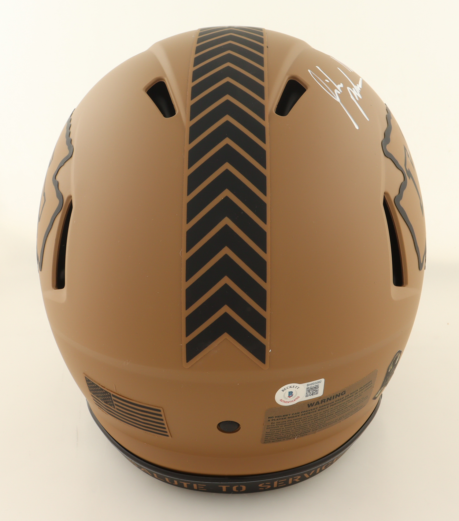 Isaiah Pacheco Signed Chiefs Full-Size Authentic On-Field Salute To Service Alternate Speed Helmet Inscribed "SBLVII Champs" (Beckett) at PristineAuction.com Isaiah Pacheco Signed Chiefs Full-Size Authentic On-Field Salute To Service Alternate Speed Helmet Inscribed "SBLVII Champs" (Beckett) at PristineAuction.com