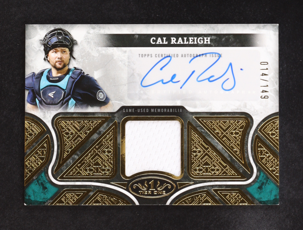 Cal Raleigh 2025 Topps Tier One Auto MEM #AT1R-CR #014/149 at PristineAuction.com Cal Raleigh 2025 Topps Tier One Auto MEM #AT1R-CR #014/149 at PristineAuction.com