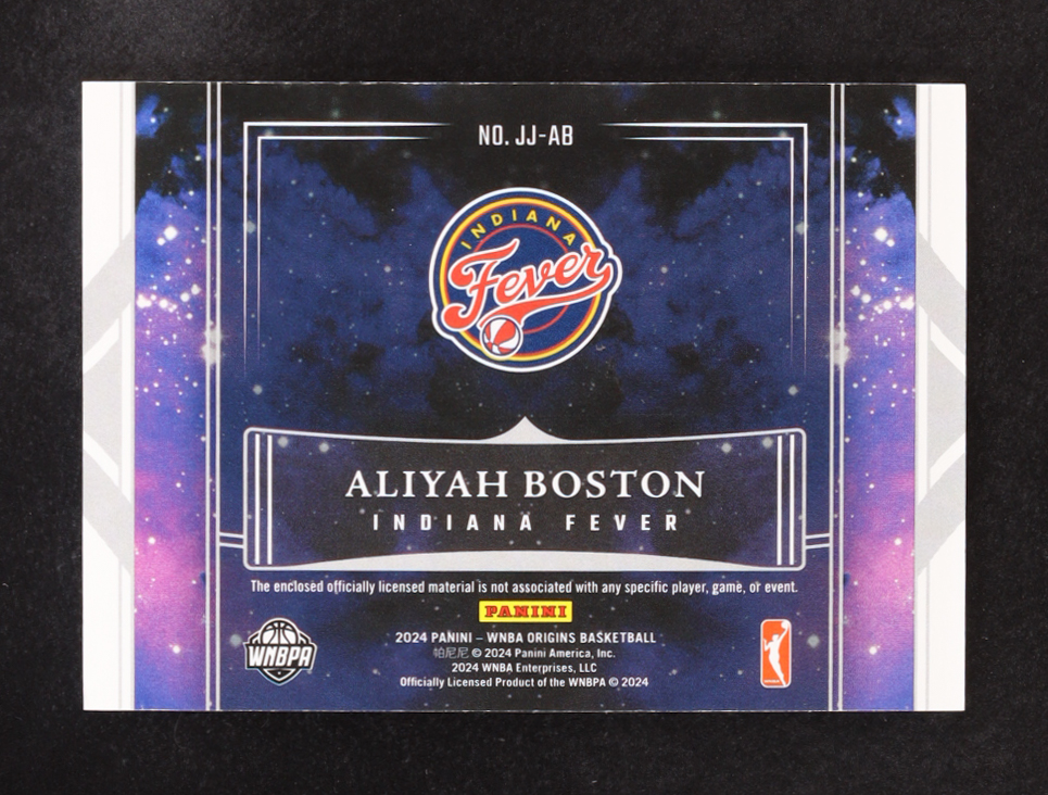 Aliyah Boston 2024 Panini Origins WNBA Jumbo Jerseys #JJ-AB at PristineAuction.com Aliyah Boston 2024 Panini Origins WNBA Jumbo Jerseys #JJ-AB at PristineAuction.com