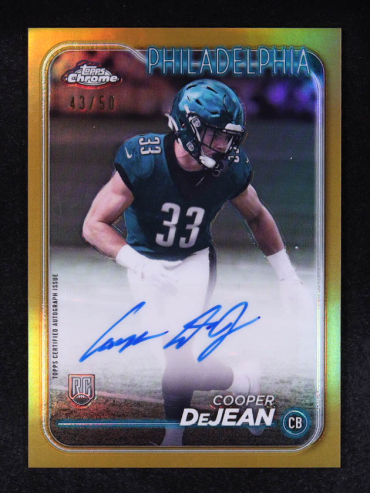 Cooper DeJean 2024 Topps Chrome Rookie Autographs Gold Refractors #RACDE RC #43/50