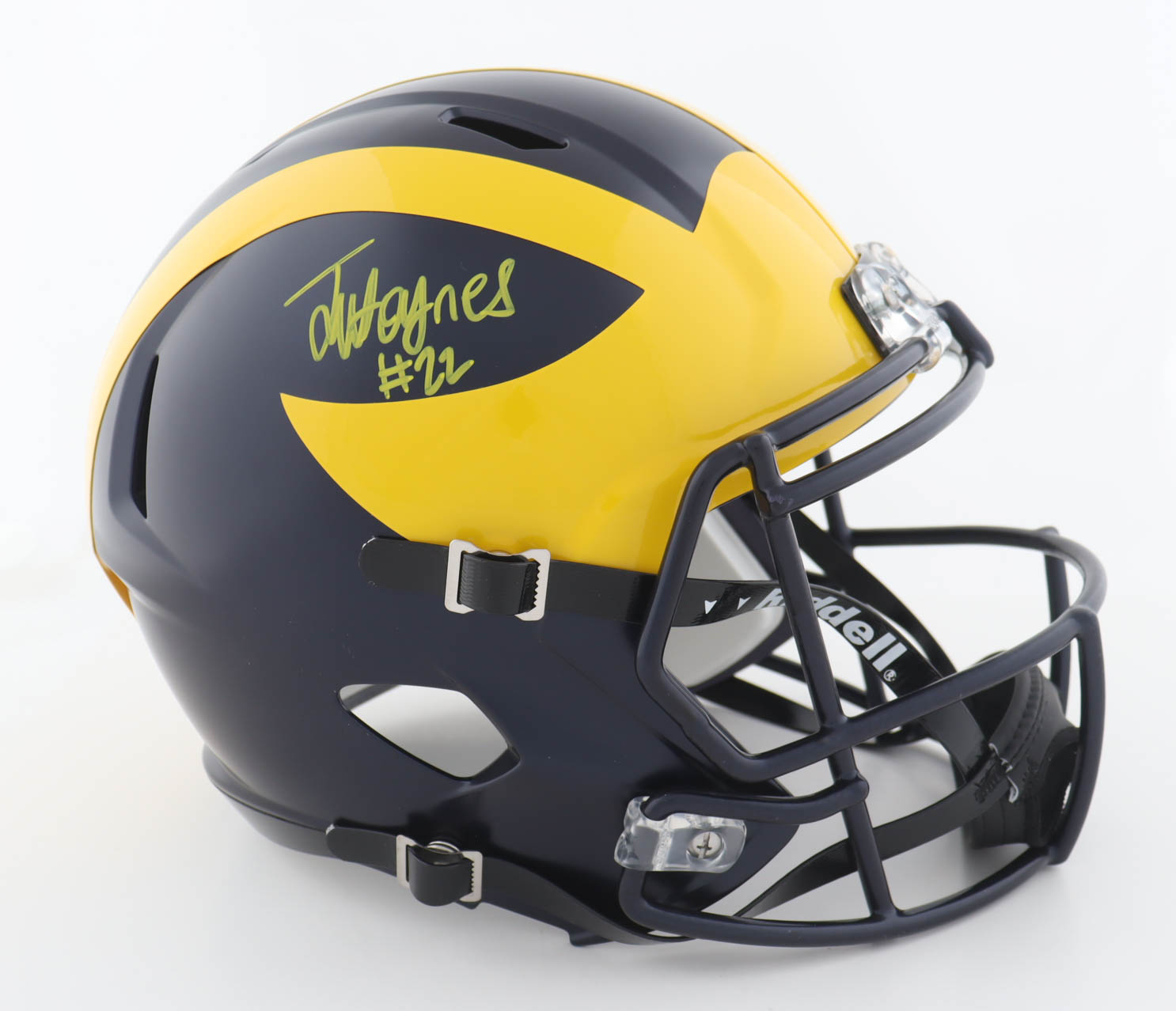 Justice Haynes Signed Michigan Wolverines Full-Size Speed Helmet (Beckett) at PristineAuction.com Justice Haynes Signed Michigan Wolverines Full-Size Speed Helmet (Beckett) at PristineAuction.com