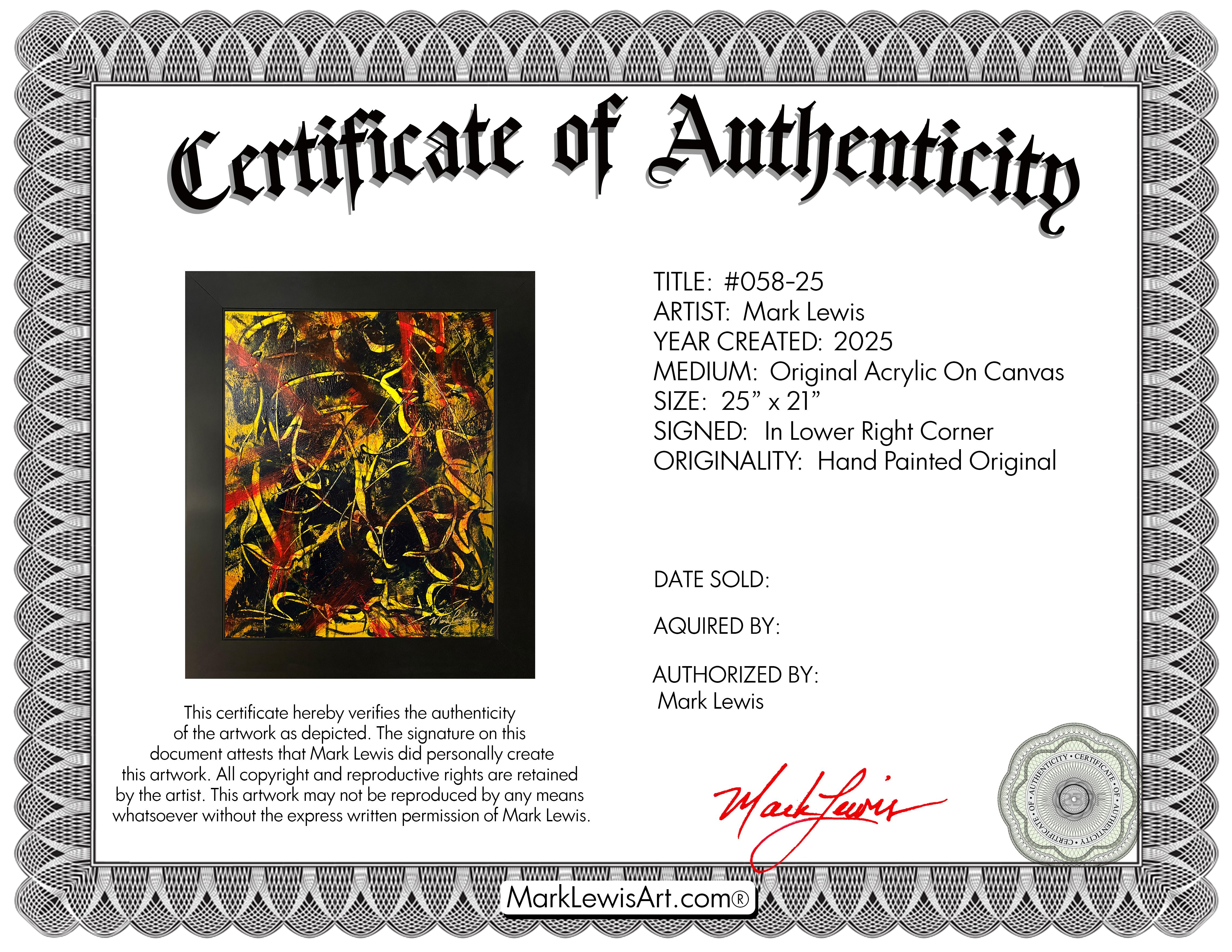 Mark Lewis Custom Framed Original Painting On Canvas #058-25 (Lewis) at PristineAuction.com Mark Lewis Custom Framed Original Painting On Canvas #058-25 (Lewis) at PristineAuction.com