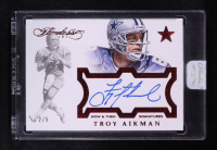 Troy Aikman 2016 Panini Flawless Now and Then Signatures Ruby #2 #2/5 at PristineAuction.com