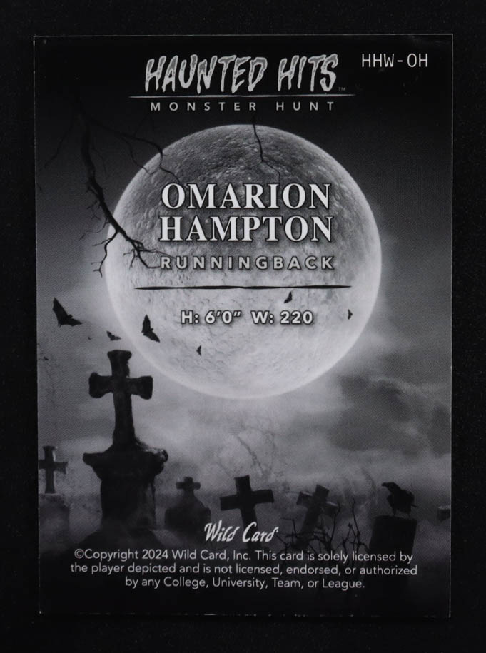 Omarion Hampton 2024 Wild Card Haunted Hits Monster Hunt #HHW-OH RC #2/2 at PristineAuction.com Omarion Hampton 2024 Wild Card Haunted Hits Monster Hunt #HHW-OH RC #2/2 at PristineAuction.com