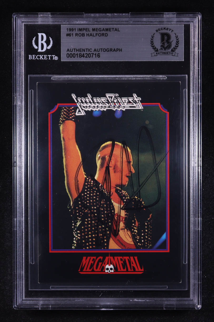 Rob Halford Signed 1991 Impel Megametal #61 (BGS) at PristineAuction.com Rob Halford Signed 1991 Impel Megametal #61 (BGS) at PristineAuction.com