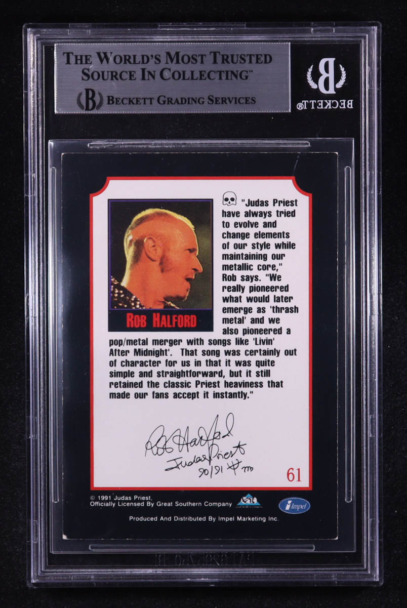 Rob Halford Signed 1991 Impel Megametal #61 (BGS) at PristineAuction.com Rob Halford Signed 1991 Impel Megametal #61 (BGS) at PristineAuction.com