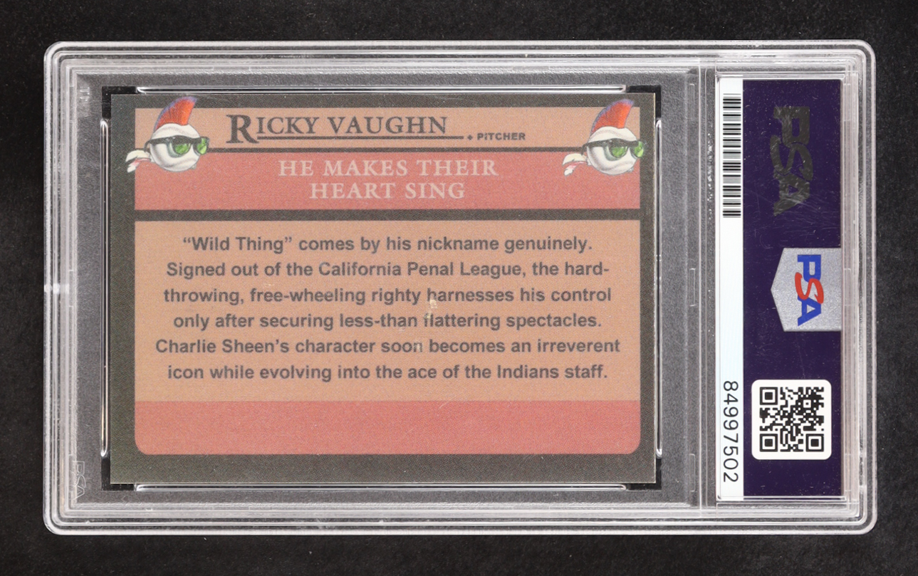 Charlie Sheen Signed "Major League" Custom Trading Card (PSA | Auto 10) at PristineAuction.com Charlie Sheen Signed "Major League" Custom Trading Card (PSA | Auto 10) at PristineAuction.com