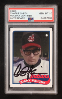 Charlie Sheen Signed "Major League" Custom Trading Card (PSA | Auto 10) at PristineAuction.com