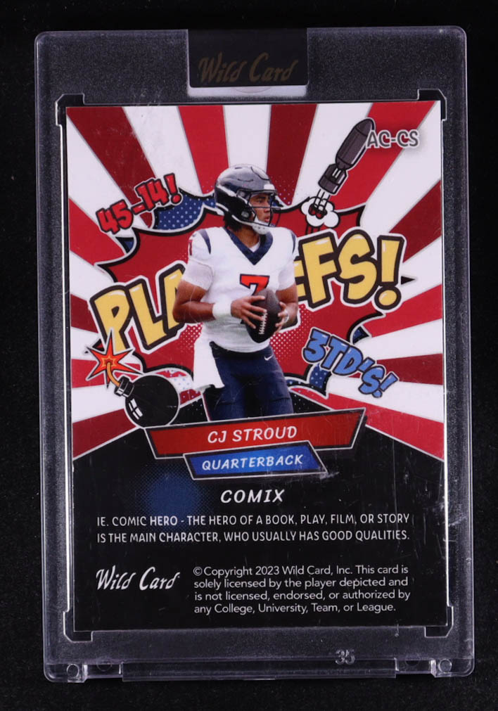 CJ Stroud 2023 Wild Card Alumination Comix Disco Silver #ACCS #17/40 RC at PristineAuction.com CJ Stroud 2023 Wild Card Alumination Comix Disco Silver #ACCS #17/40 RC at PristineAuction.com