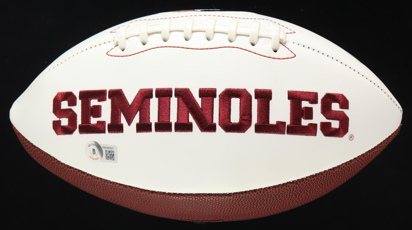 Deion Sanders Signed Florida State Seminoles Logo Football (Beckett) at PristineAuction.com Deion Sanders Signed Florida State Seminoles Logo Football (Beckett) at PristineAuction.com