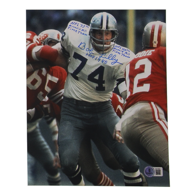 Bob Lilly Signed Cowboys 8x10 Photo with Extensive Inscription (Beckett) at PristineAuction.com Bob Lilly Signed Cowboys 8x10 Photo with Extensive Inscription (Beckett) at PristineAuction.com