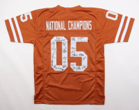 2005 Texas Longhorns "National Champions" Jersey Team-Signed by (22) with Vince Young, Ramonce Taylor, Michael Griffin, Jermichael Finley Inscribed "Rose Bowl MVP" (AIV) at PristineAuction.com