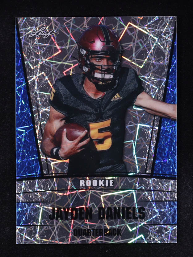 Jayden Daniels 2024 Leaf Metal Special Release Rookie Silver Lazer Blue #RS23 #7/20 RC at PristineAuction.com Jayden Daniels 2024 Leaf Metal Special Release Rookie Silver Lazer Blue #RS23 #7/20 RC at PristineAuction.com