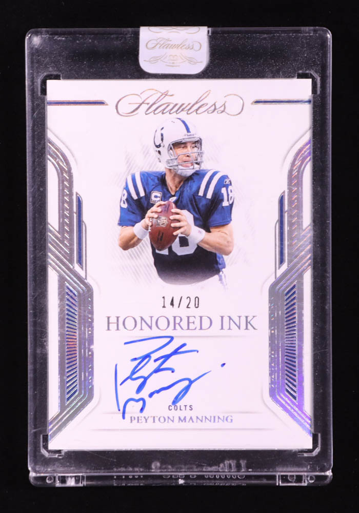 Peyton Manning 2023 Panini Flawless Honored Ink Silver #5 #14/20 at PristineAuction.com Peyton Manning 2023 Panini Flawless Honored Ink Silver #5 #14/20 at PristineAuction.com