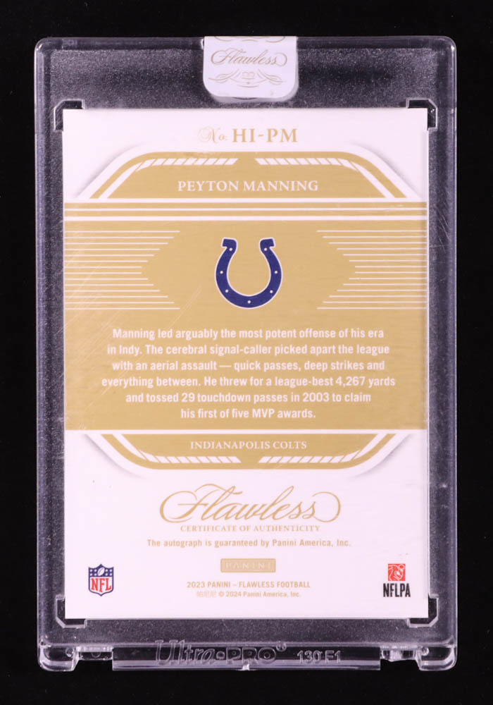 Peyton Manning 2023 Panini Flawless Honored Ink Silver #5 #14/20 at PristineAuction.com Peyton Manning 2023 Panini Flawless Honored Ink Silver #5 #14/20 at PristineAuction.com