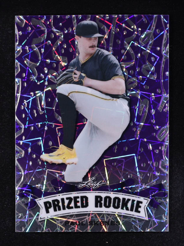 Paul Skenes 2024 Leaf Metal Special Release Prized Rookie Lazer Purple #PR7 #2/15 RC at PristineAuction.com Paul Skenes 2024 Leaf Metal Special Release Prized Rookie Lazer Purple #PR7 #2/15 RC at PristineAuction.com