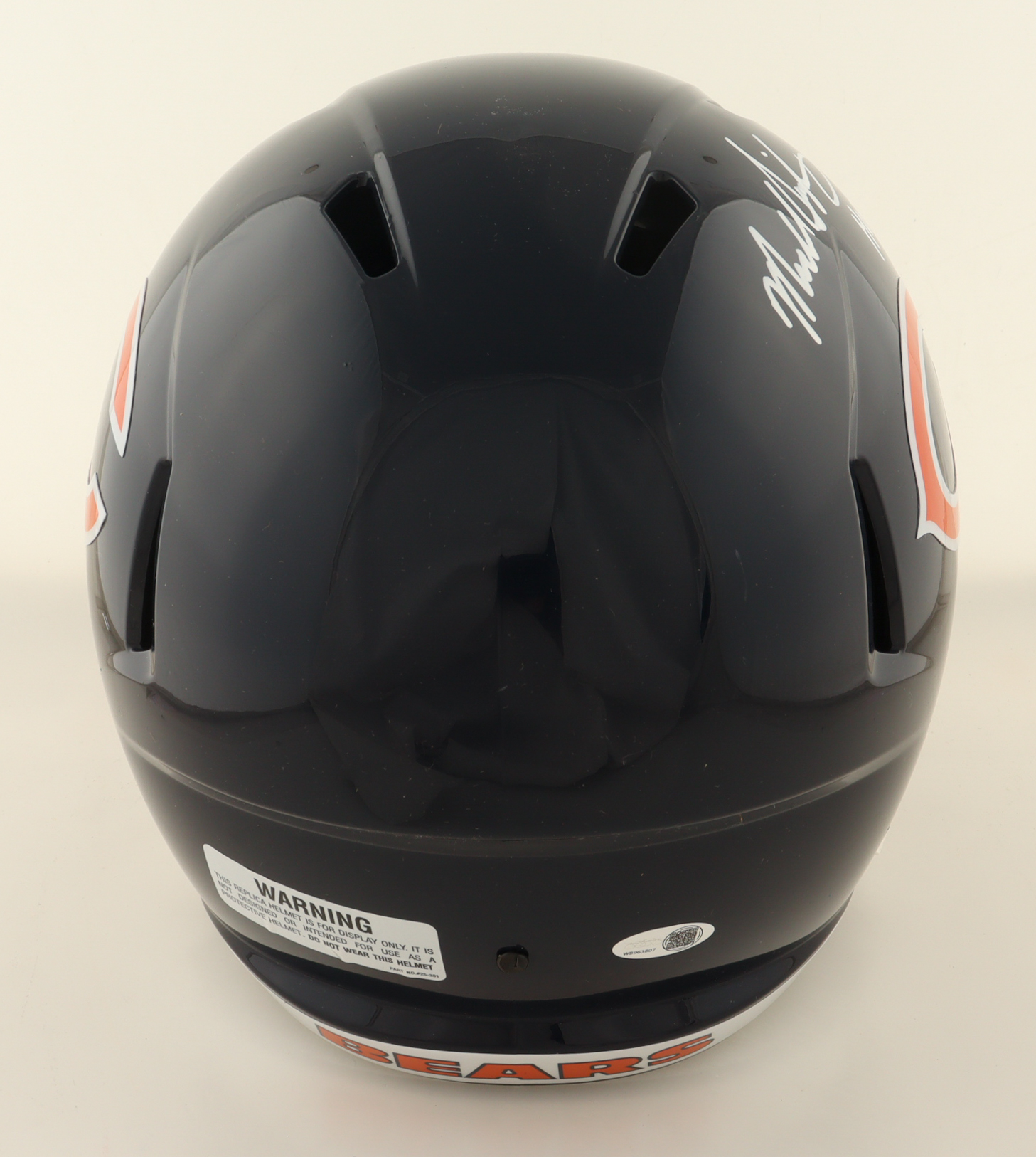 Mike Singletary Signed Bears Full-Size Speed Helmet Inscribed "HOF 98" & "Samurai" (Beckett) at PristineAuction.com Mike Singletary Signed Bears Full-Size Speed Helmet Inscribed "HOF 98" & "Samurai" (Beckett) at PristineAuction.com