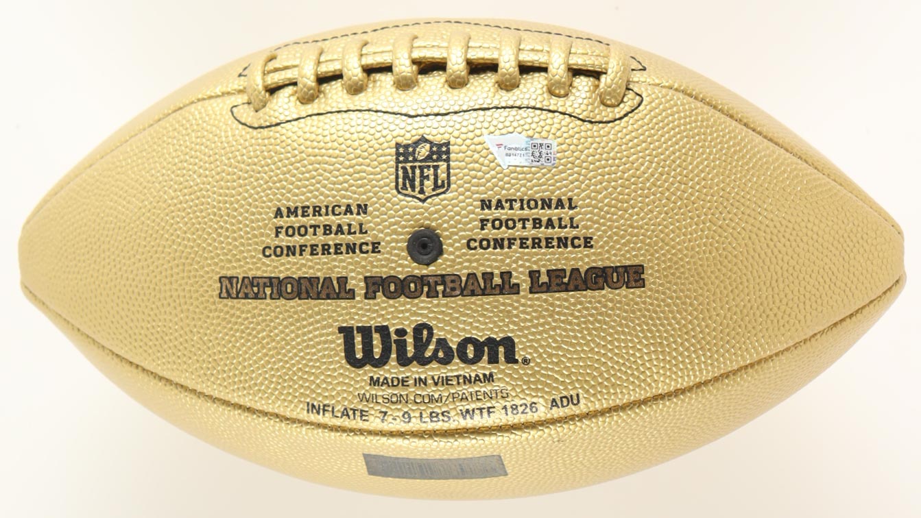Trevor Lawrence Signed Wilson "The Duke" Gold Metallic Football (Fanatics) at PristineAuction.com Trevor Lawrence Signed Wilson "The Duke" Gold Metallic Football (Fanatics) at PristineAuction.com