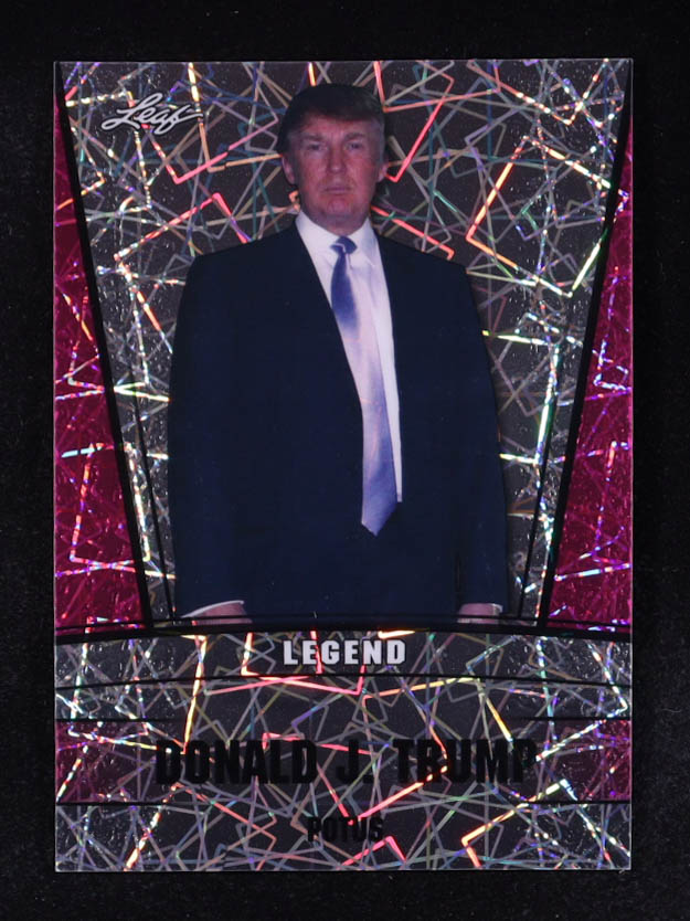 Donald J. Trump 2023 Leaf Metal Special Release Legend Silver Lazer Pink #LS07 #6/10 at PristineAuction.com Donald J. Trump 2023 Leaf Metal Special Release Legend Silver Lazer Pink #LS07 #6/10 at PristineAuction.com