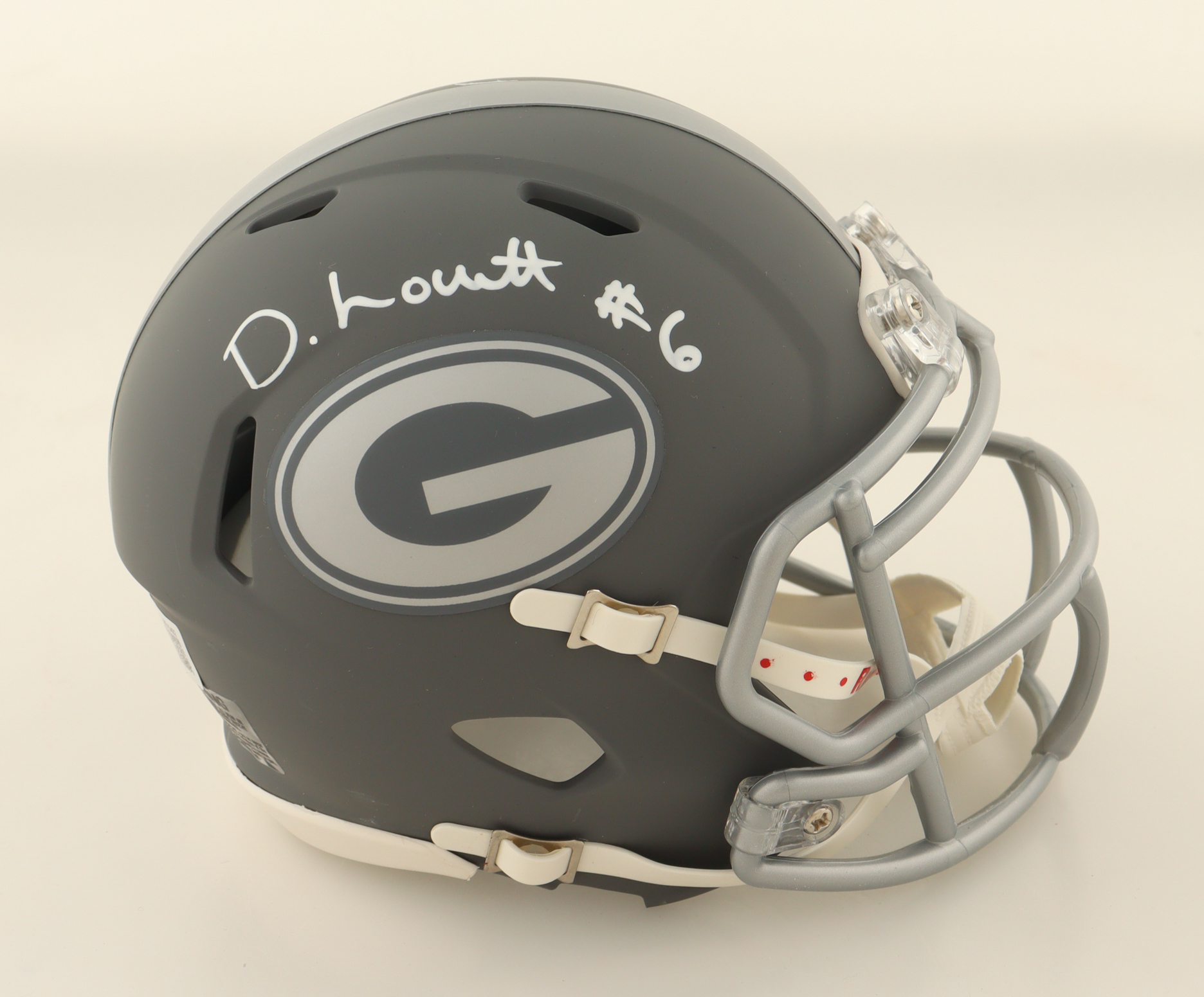 Dominic Lovett Signed Packers Slate Alternate Speed Mini Helmet (Beckett) at PristineAuction.com Dominic Lovett Signed Packers Slate Alternate Speed Mini Helmet (Beckett) at PristineAuction.com
