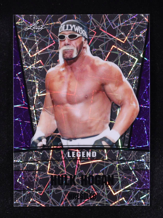Hulk Hogan 2023 Leaf Metal Special Release Legend Silver Lazer Purple #LS10 #4/15 at PristineAuction.com Hulk Hogan 2023 Leaf Metal Special Release Legend Silver Lazer Purple #LS10 #4/15 at PristineAuction.com