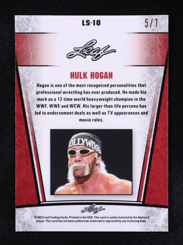 Hulk Hogan 2023 Leaf Metal Special Release Legend Silver Lazer Black #LS10 #5/7 at PristineAuction.com Hulk Hogan 2023 Leaf Metal Special Release Legend Silver Lazer Black #LS10 #5/7 at PristineAuction.com