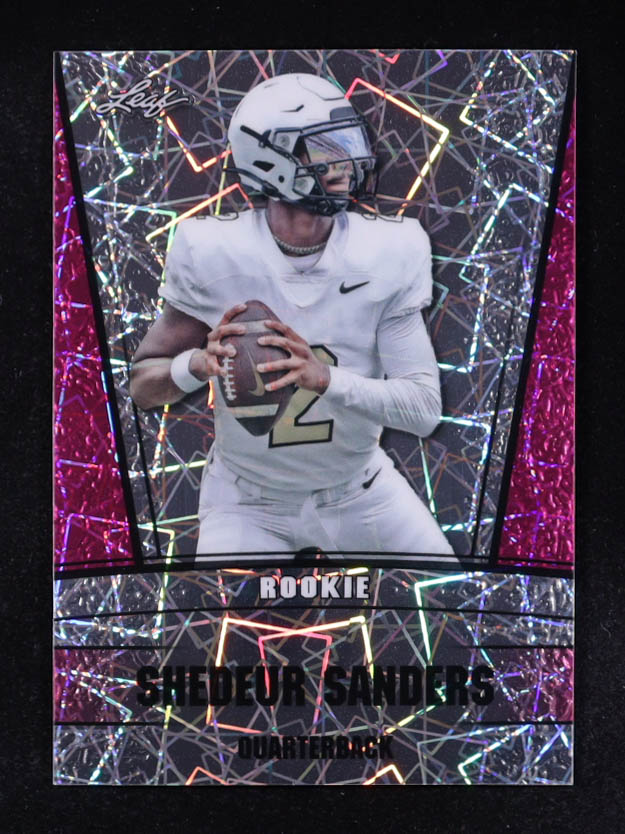 Shedeur Sanders 2024 Leaf Metal Special Release Rookie Silver Lazer Pink #RS16 #8/10 RC at PristineAuction.com Shedeur Sanders 2024 Leaf Metal Special Release Rookie Silver Lazer Pink #RS16 #8/10 RC at PristineAuction.com
