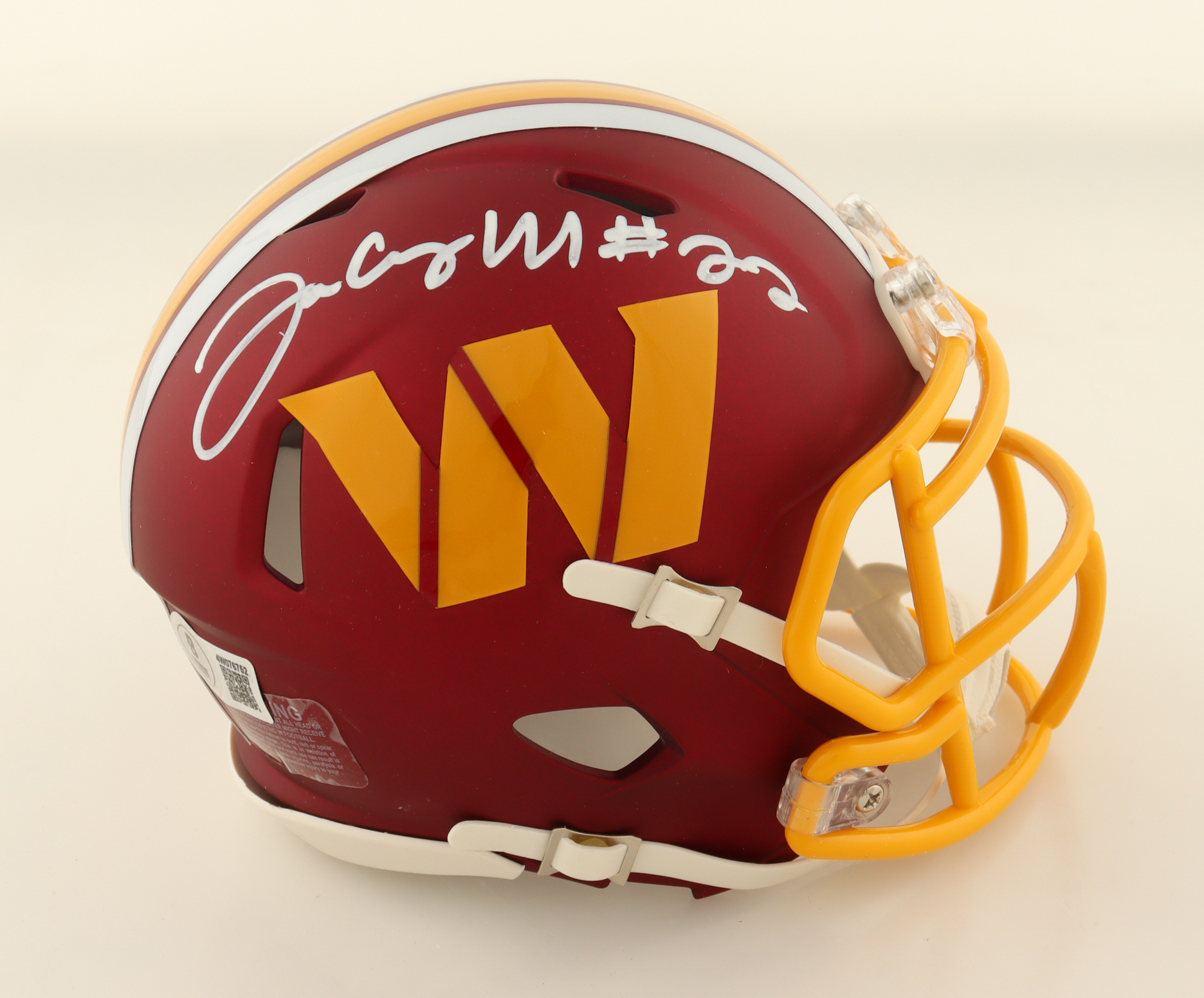 Jacory Croskey-Merritt Signed Commanders Speed Mini Helmet (Beckett) at PristineAuction.com Jacory Croskey-Merritt Signed Commanders Speed Mini Helmet (Beckett) at PristineAuction.com