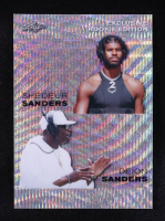 Shedeur Sanders RC / Deion Sanders 2024 Leaf Metal Special Release Exclusive Rookie Edition Dual Wave Silver #ERE08 #11/25 at PristineAuction.com