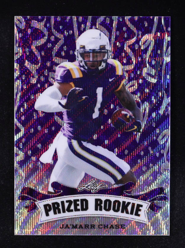 Ja'Marr Chase 2021 Leaf Metal Special Release Prized Rookie Wave Purple #PR01 #9/15 RC at PristineAuction.com Ja'Marr Chase 2021 Leaf Metal Special Release Prized Rookie Wave Purple #PR01 #9/15 RC at PristineAuction.com