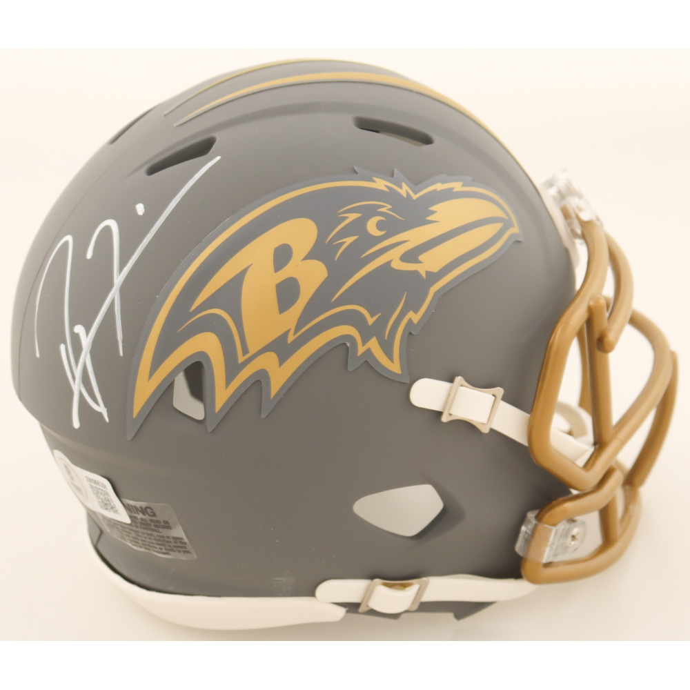 Ray Lewis Signed Ravens Slate Alternate Speed Mini Helmet (Beckett) at PristineAuction.com